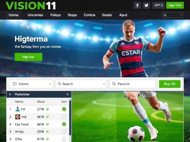 Vision11 Fantasy Sports Homepage